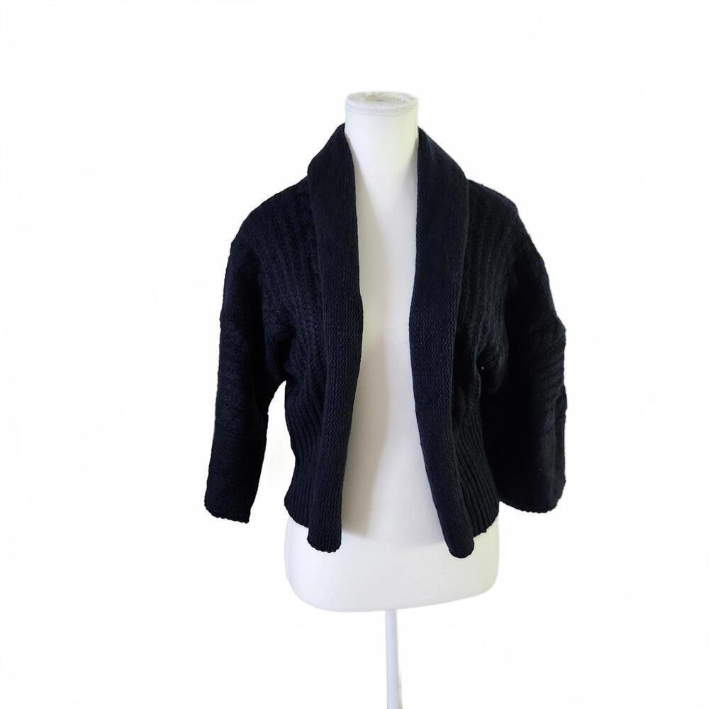 The Limited Open Cardigan Black S Knit Open Front Minimalist Shawl Collar Women